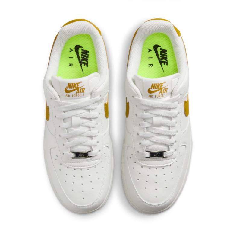 Nike Air Force 1 Low Sneakers - White & Mustard Gold