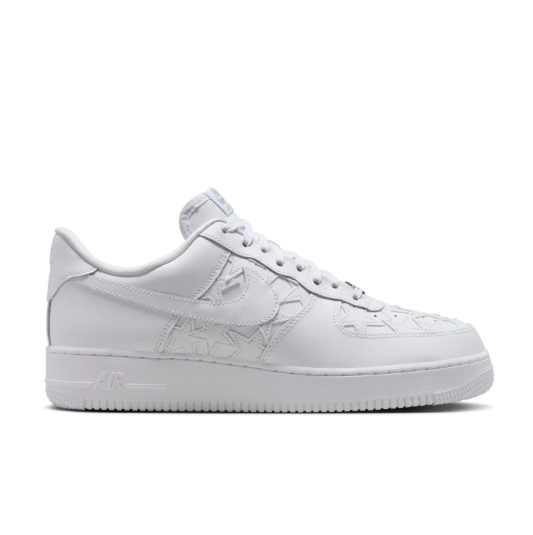 Nike Air Force 1 Low Sneakers - All White with Cutout Details