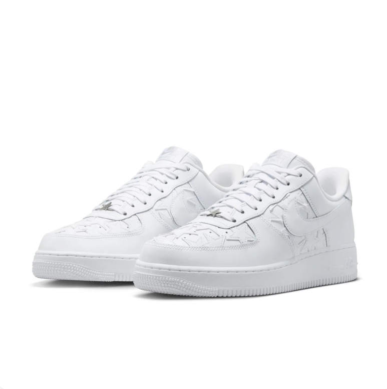 Nike Air Force 1 Low Sneakers - All White with Cutout Details