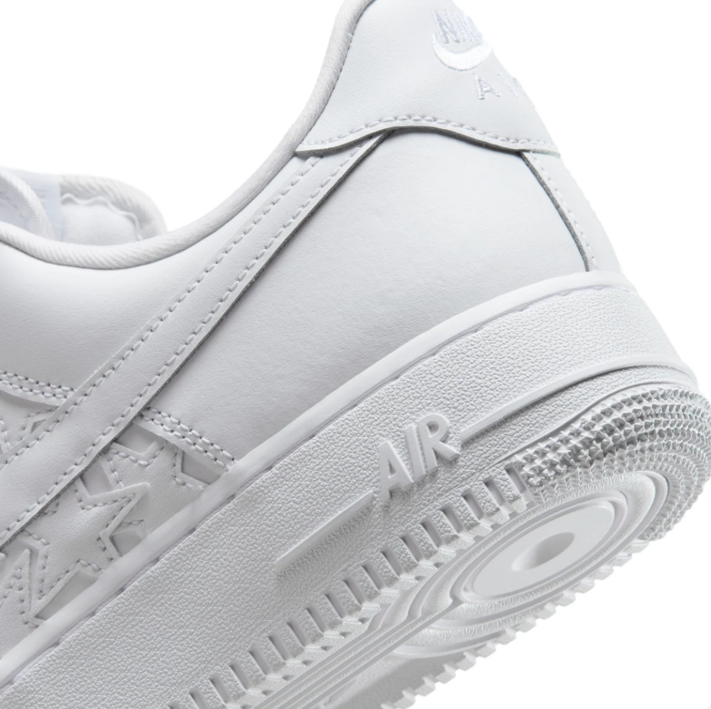 Nike Air Force 1 Low Sneakers - All White with Cutout Details