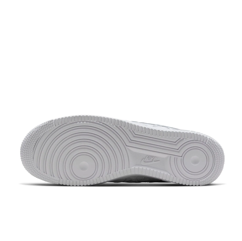 Nike Air Force 1 Low Sneakers - All White with Cutout Details