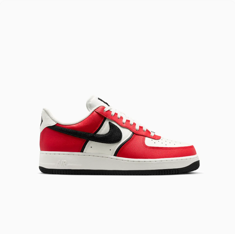 Nike Air Force 1 Low Sneakers - Red, White & Black