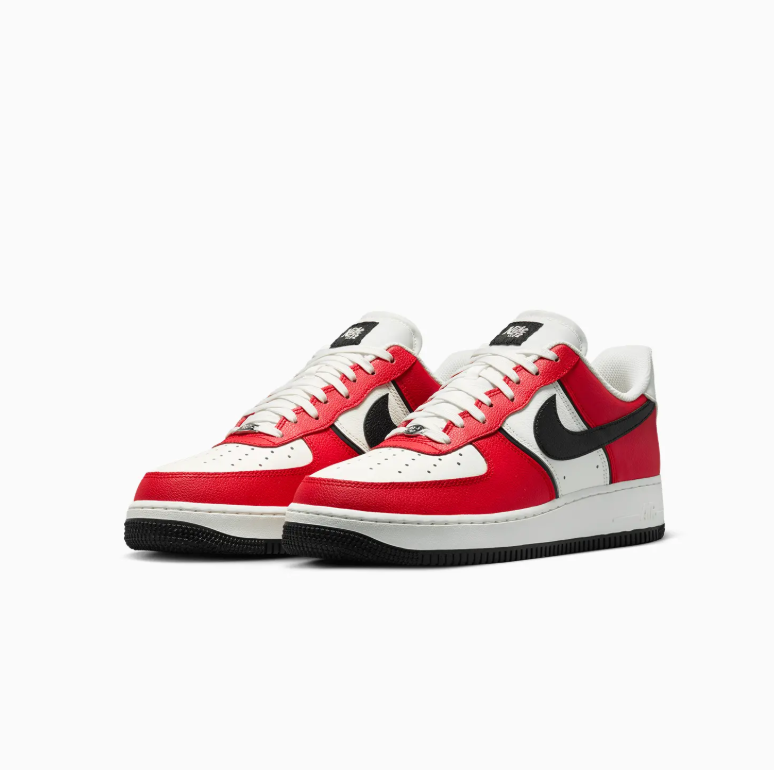 Nike Air Force 1 Low Sneakers - Red, White & Black