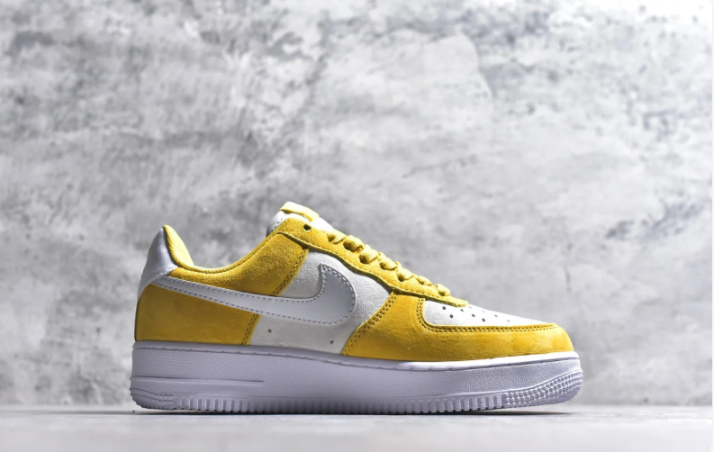 Nike Air Force 1 Low Sneakers - Mustard Yellow & White
